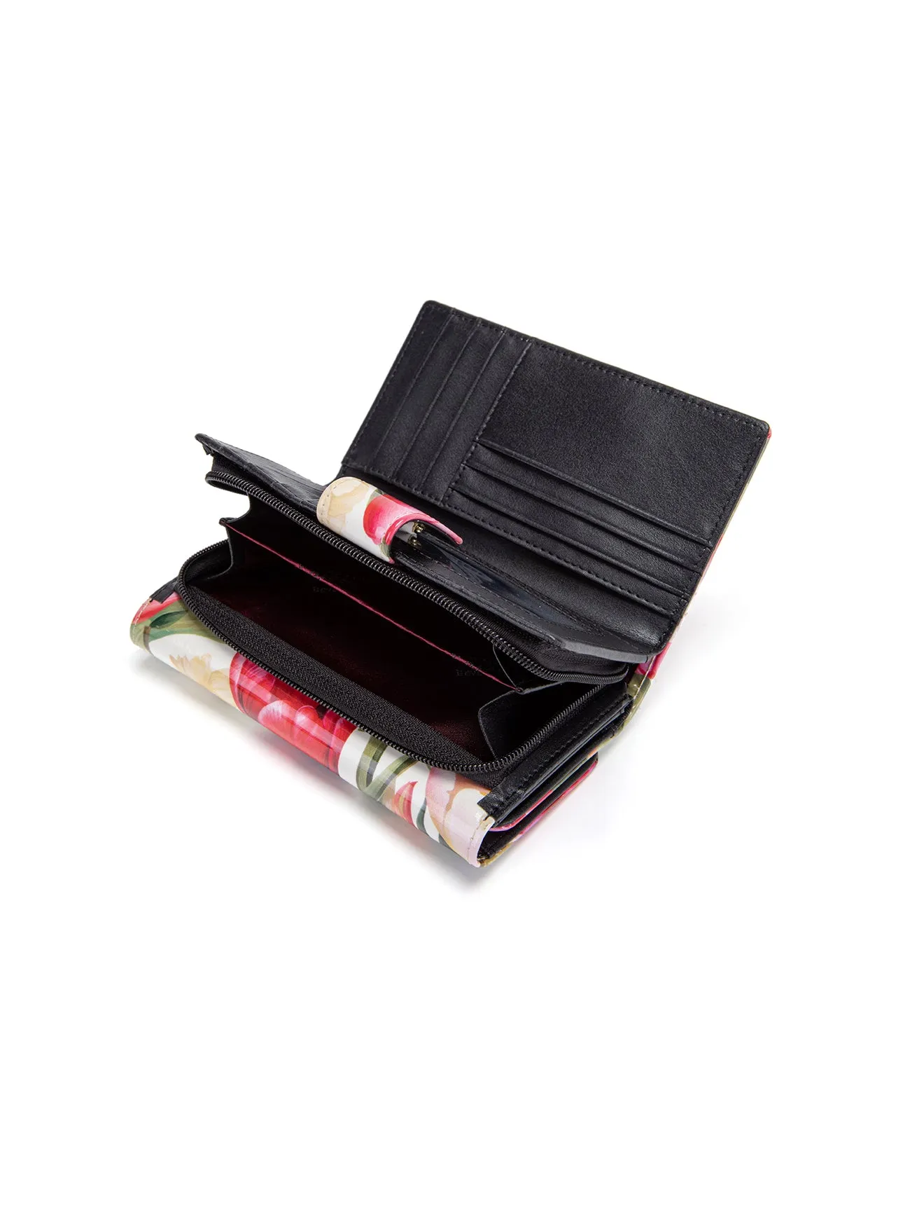 SPRING TULIP MED LEATHER RFID WALLET- WSF2102