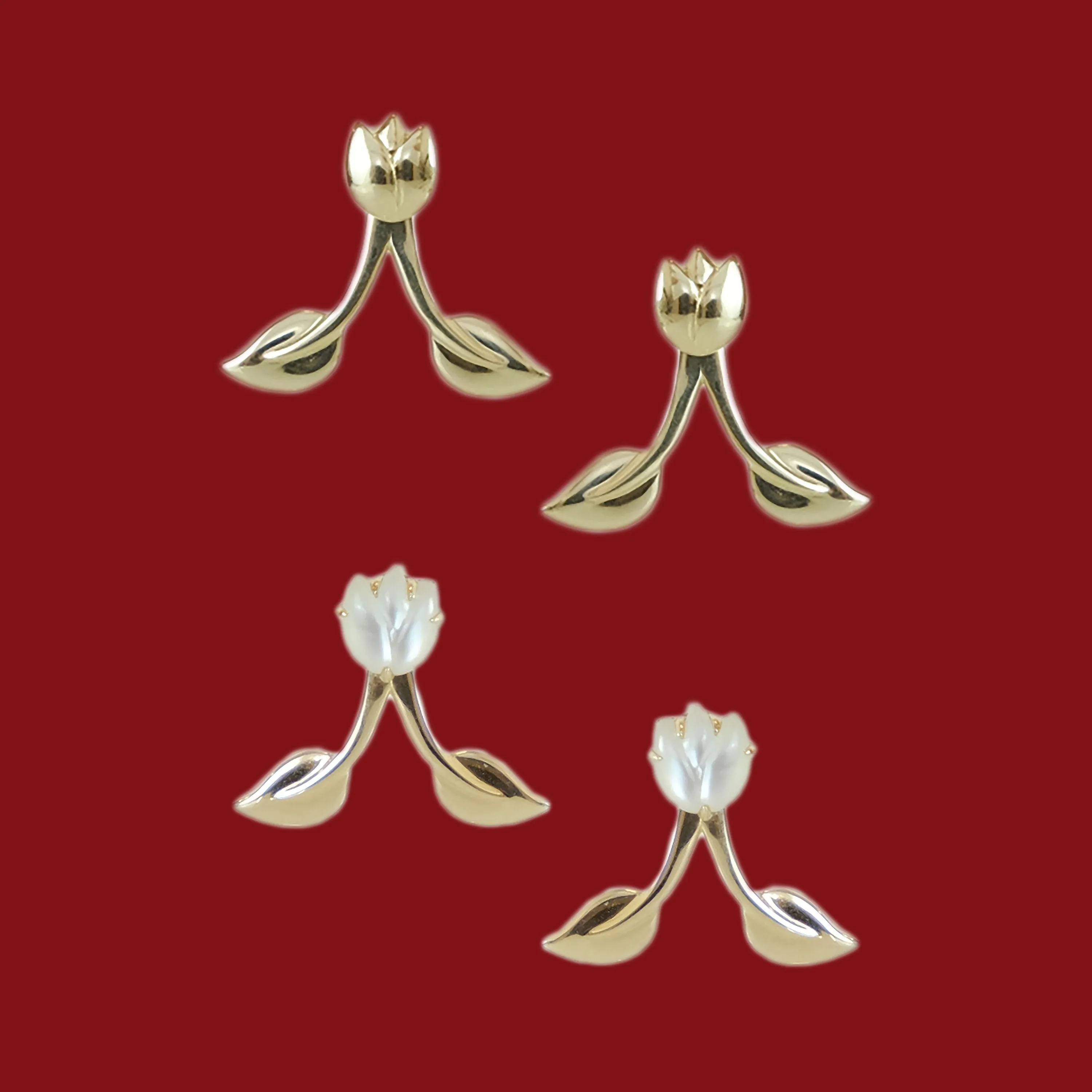 Sprout Danglers in 14k Gold