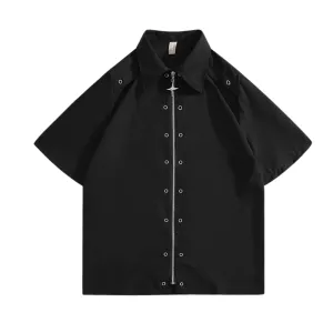 Star Zipped Shoulder Pad Shirt