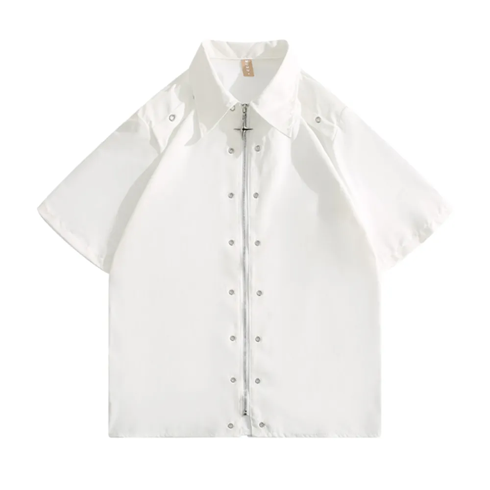 Star Zipped Shoulder Pad Shirt