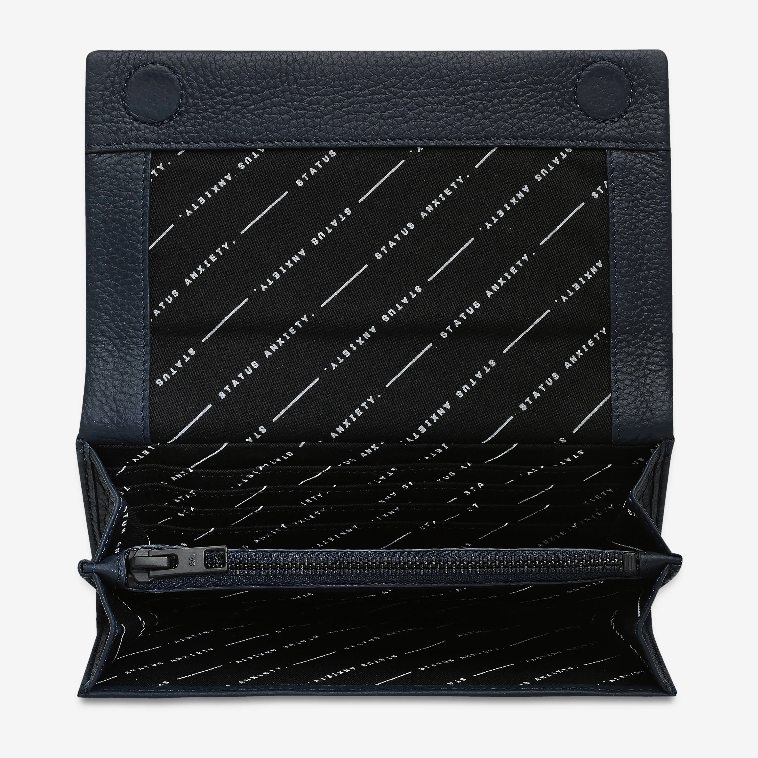STATUS ANXIETY NEVERMIND WALLET NAVY BLUE