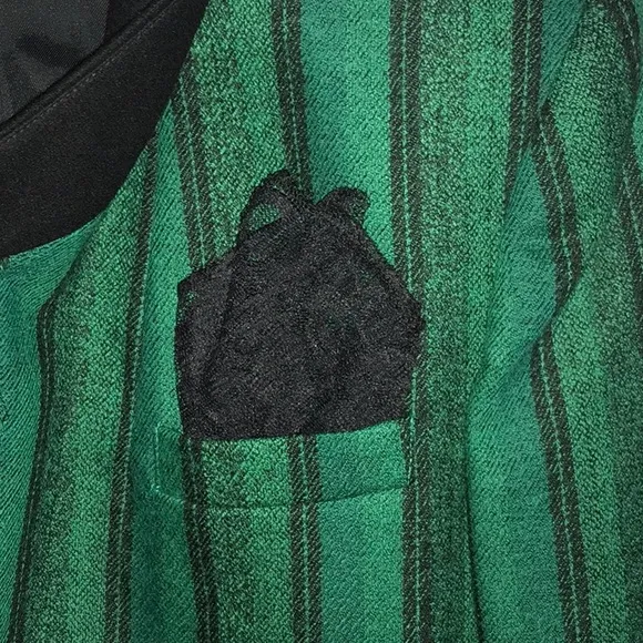 Stirling Cooper Vintage Kelly Green And Black Boxy Jacket Wool Big Shoulders