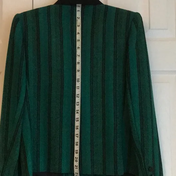 Stirling Cooper Vintage Kelly Green And Black Boxy Jacket Wool Big Shoulders