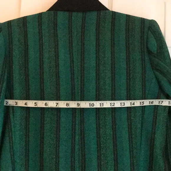 Stirling Cooper Vintage Kelly Green And Black Boxy Jacket Wool Big Shoulders