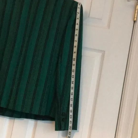 Stirling Cooper Vintage Kelly Green And Black Boxy Jacket Wool Big Shoulders