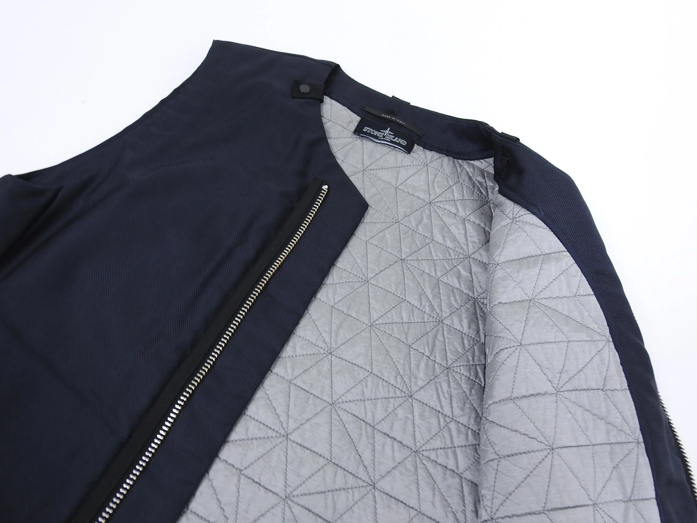 Stone Island Shadow Project Black Nylon Zip Vest - M