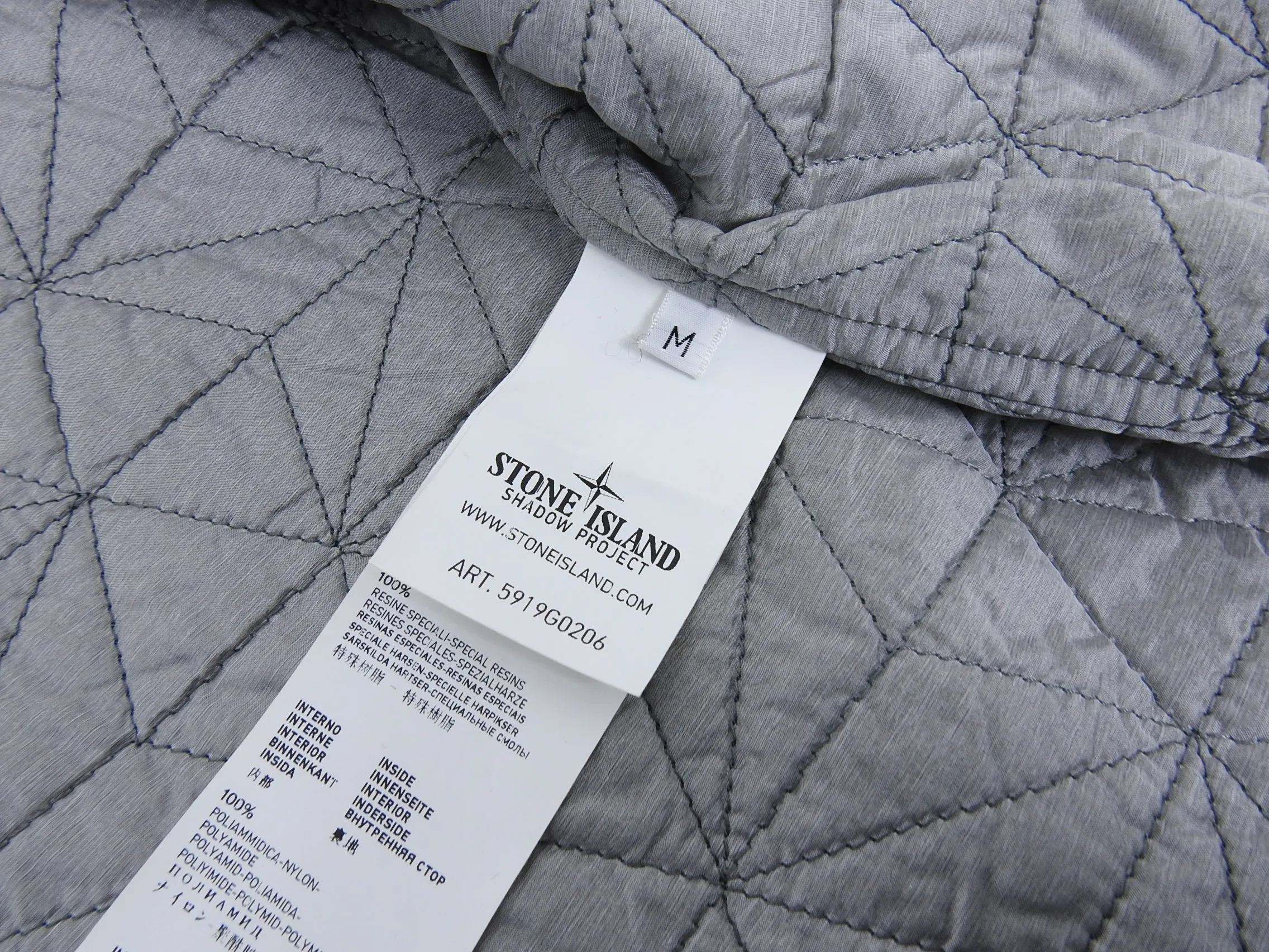 Stone Island Shadow Project Black Nylon Zip Vest - M