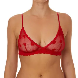 Sweetheart Mesh Bralette - Red -