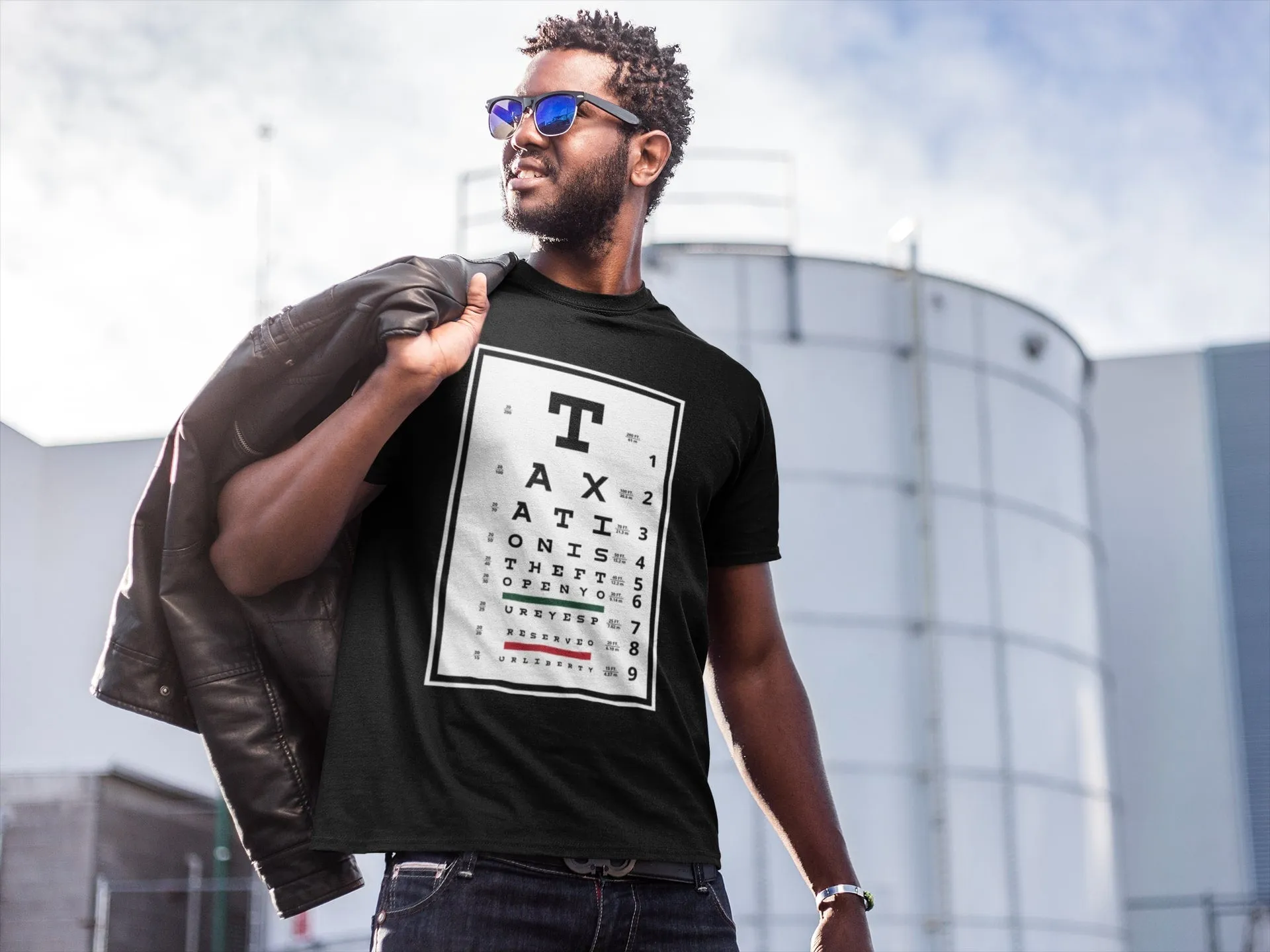 Taxation is Theft Eye Chart Economy T Shirt