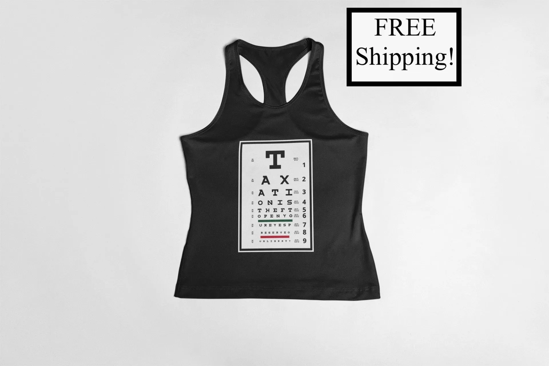 Taxation is Theft Eye Chart Women's Tank Top