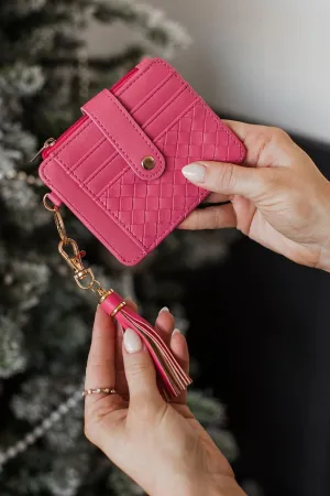 Thriving In Life Tassel Wallet- Hot Pink