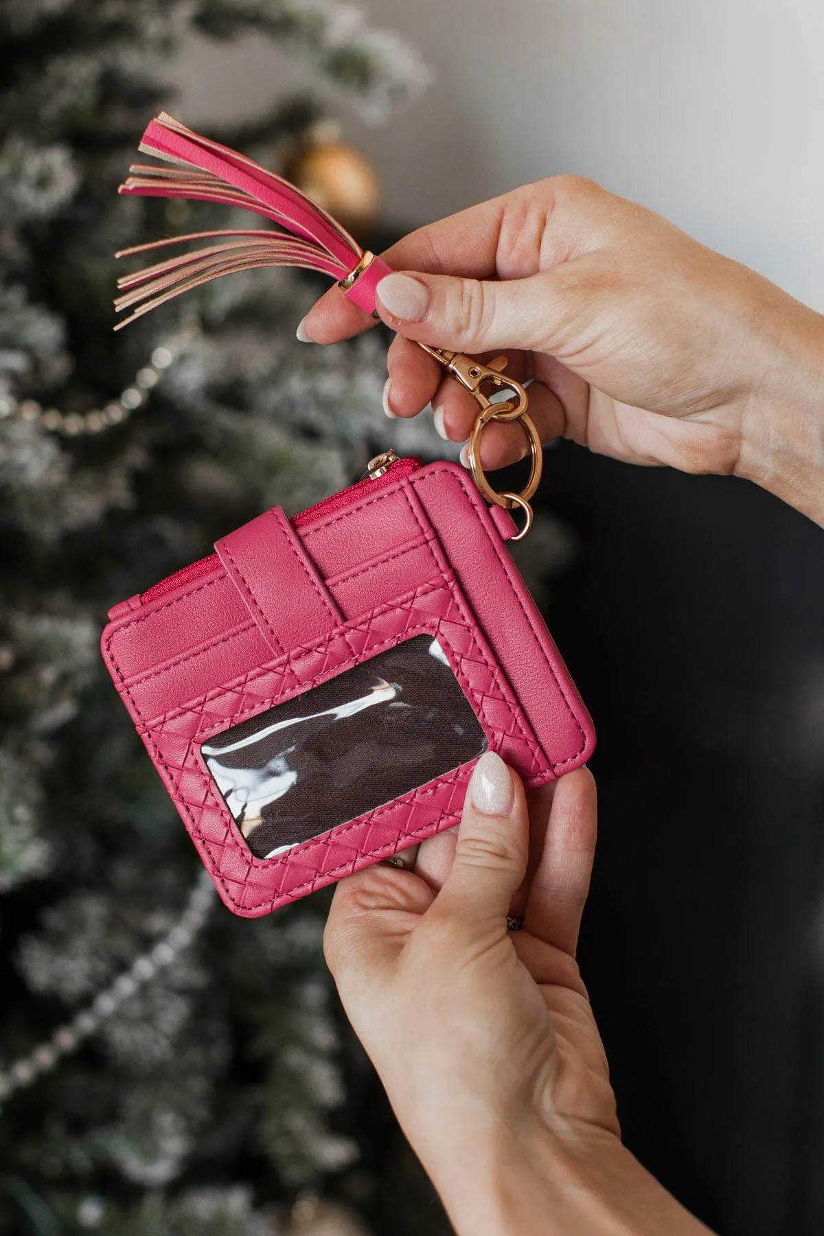 Thriving In Life Tassel Wallet- Hot Pink
