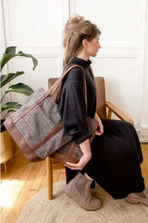 Tia Tweed Front Pocket Tote