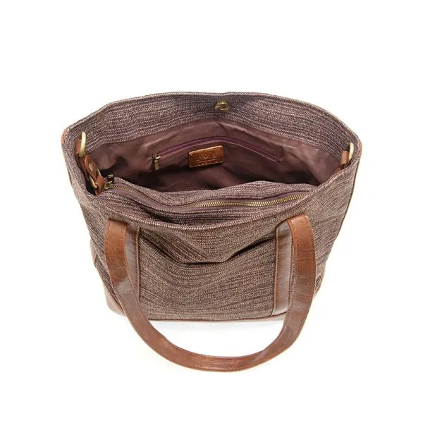 Tia Tweed Front Pocket Tote