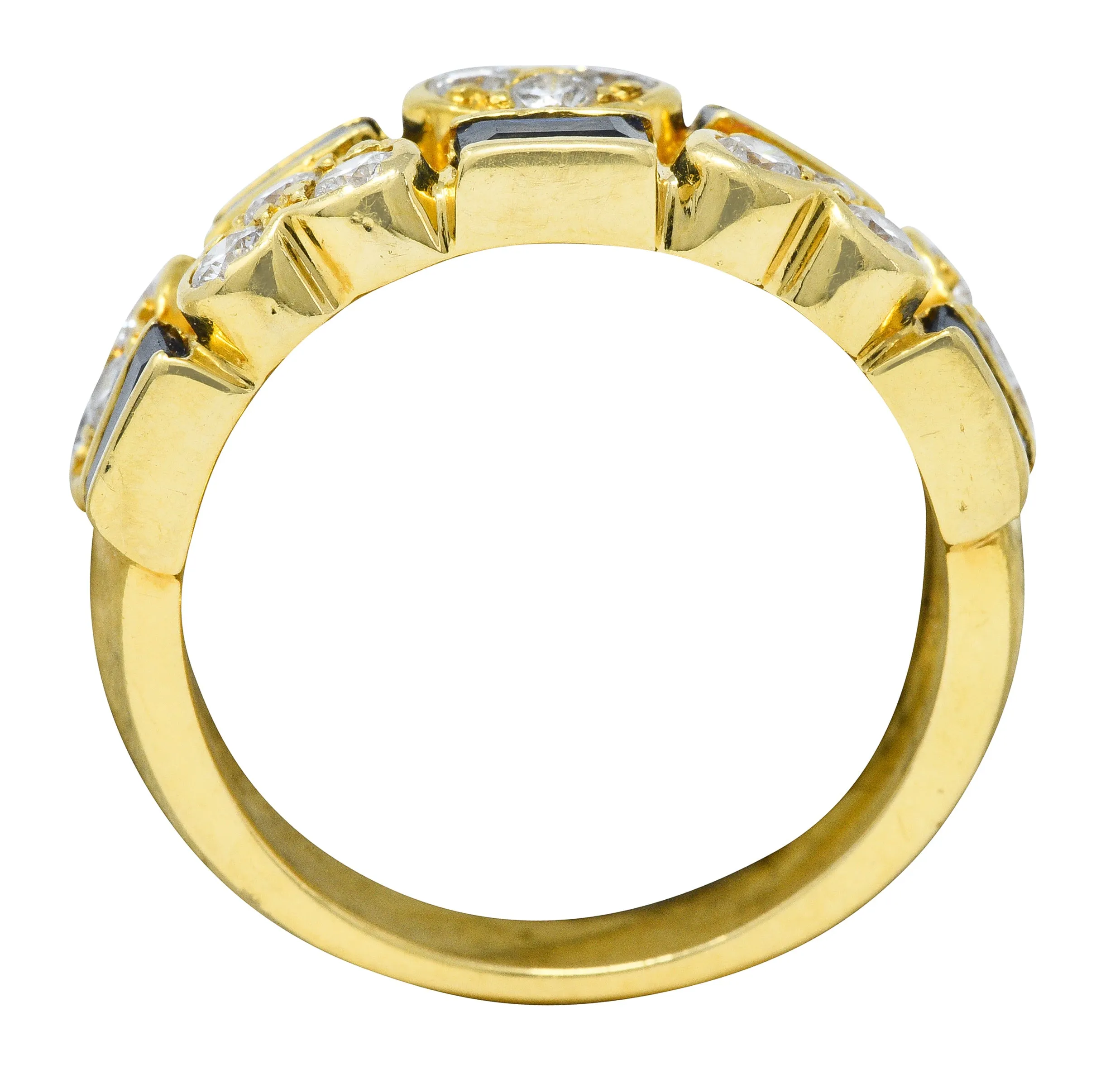 Tiffany & Co. 1.25 CTW Diamond Sapphire 18 Karat Gold Heart Band Ring