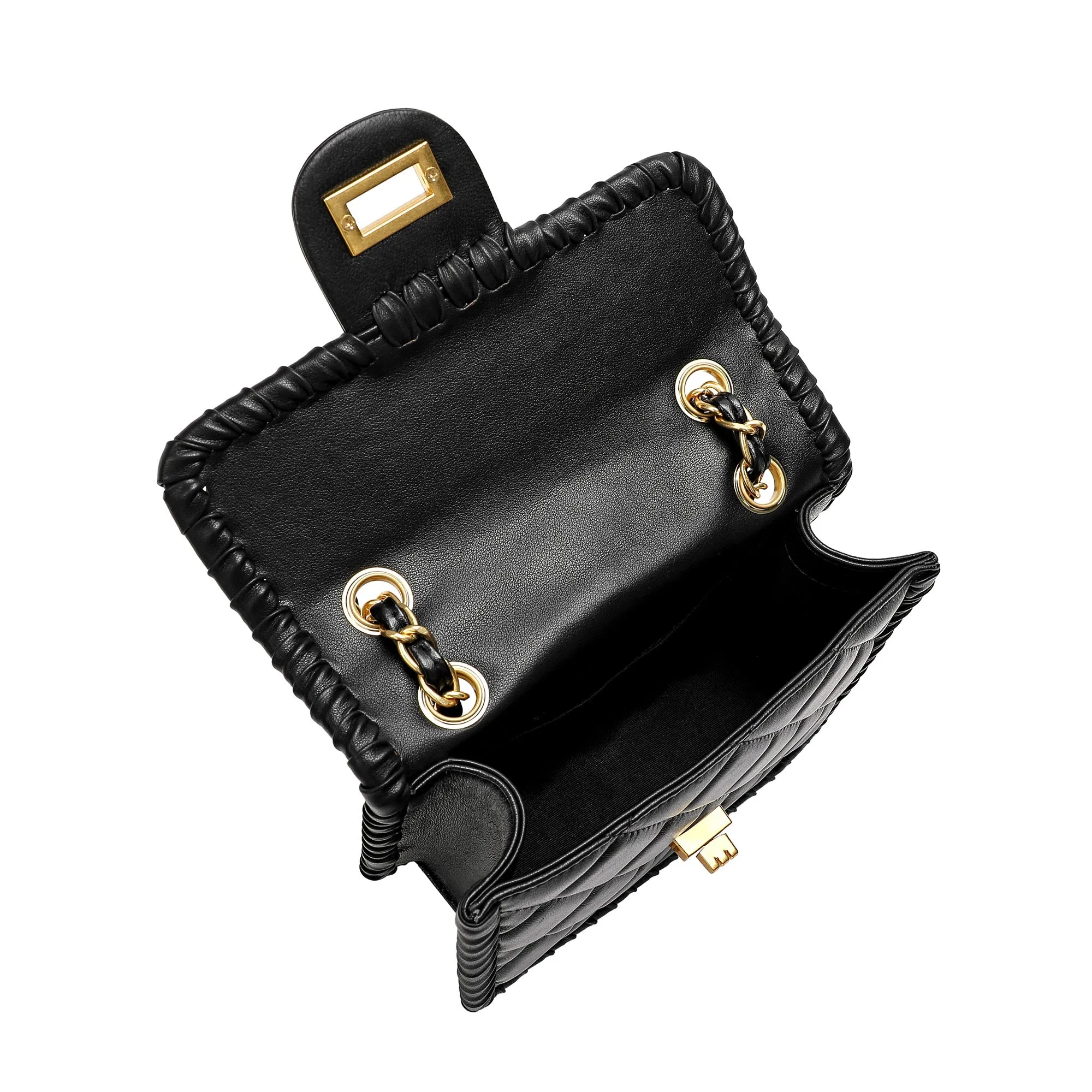 Tiffany & Fred Quilted Sheepskin Leather Crossbody/Shoulder Bag