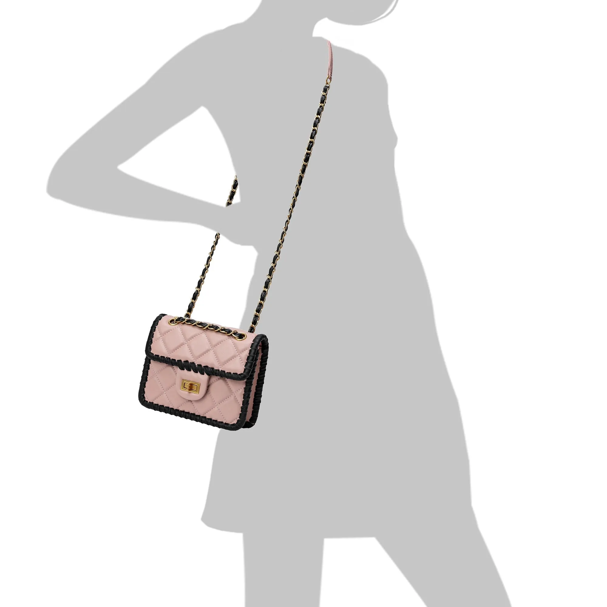 Tiffany & Fred Quilted Sheepskin Leather Crossbody/Shoulder Bag