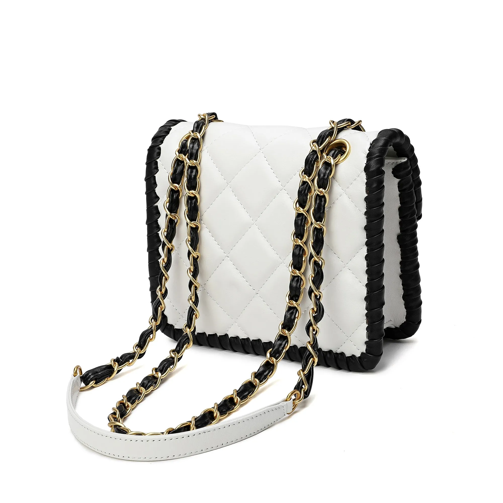 Tiffany & Fred Quilted Sheepskin Leather Crossbody/Shoulder Bag
