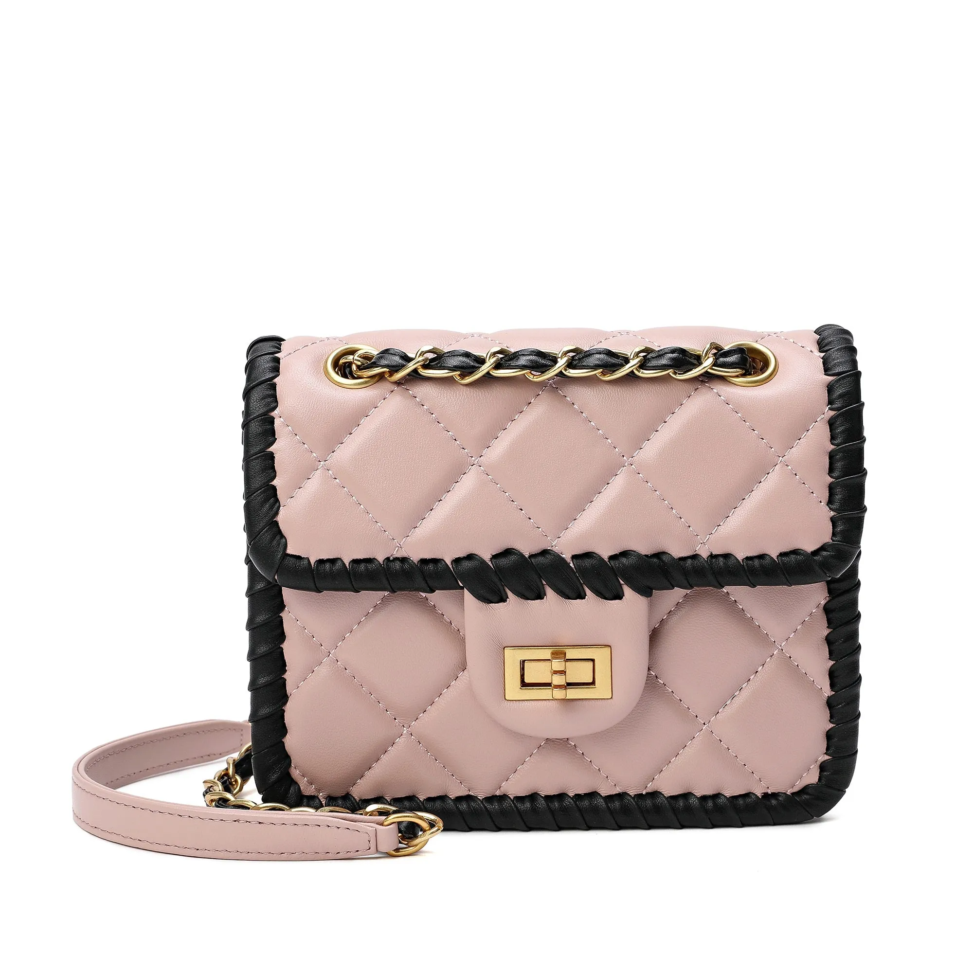 Tiffany & Fred Quilted Sheepskin Leather Crossbody/Shoulder Bag