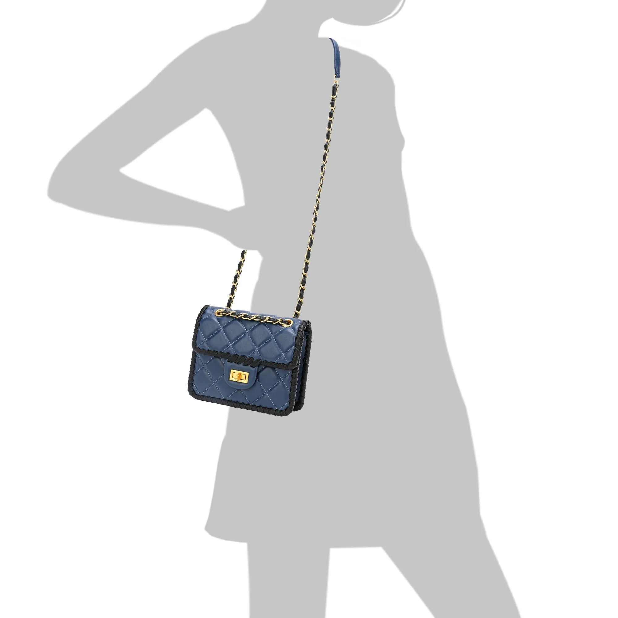 Tiffany & Fred Quilted Sheepskin Leather Crossbody/Shoulder Bag