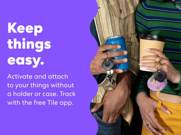 TILE STARTER 2-PACK (2024) BLUETOOTH TRACKING DEVICES - BLACK, 
 (1 MATE & 1 SLIM)