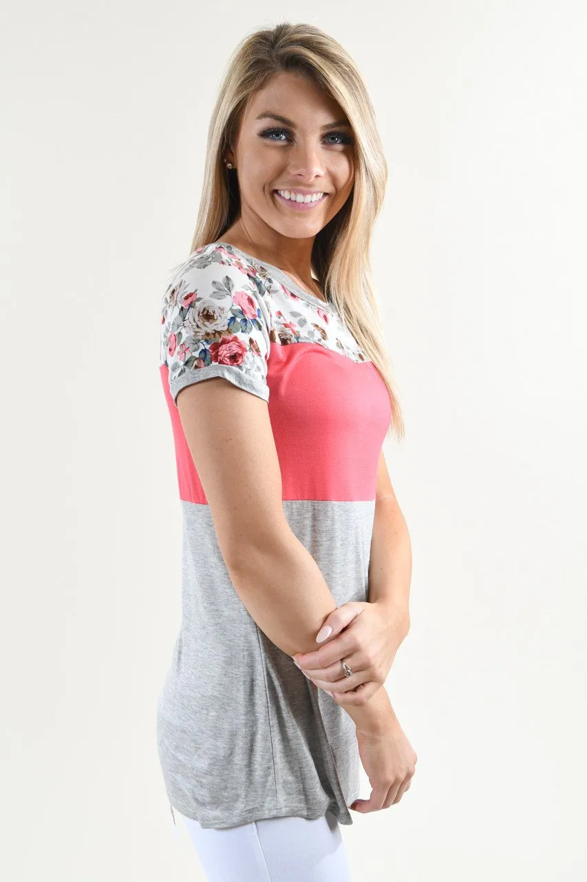 Too Cute to Handle Top ~ Coral