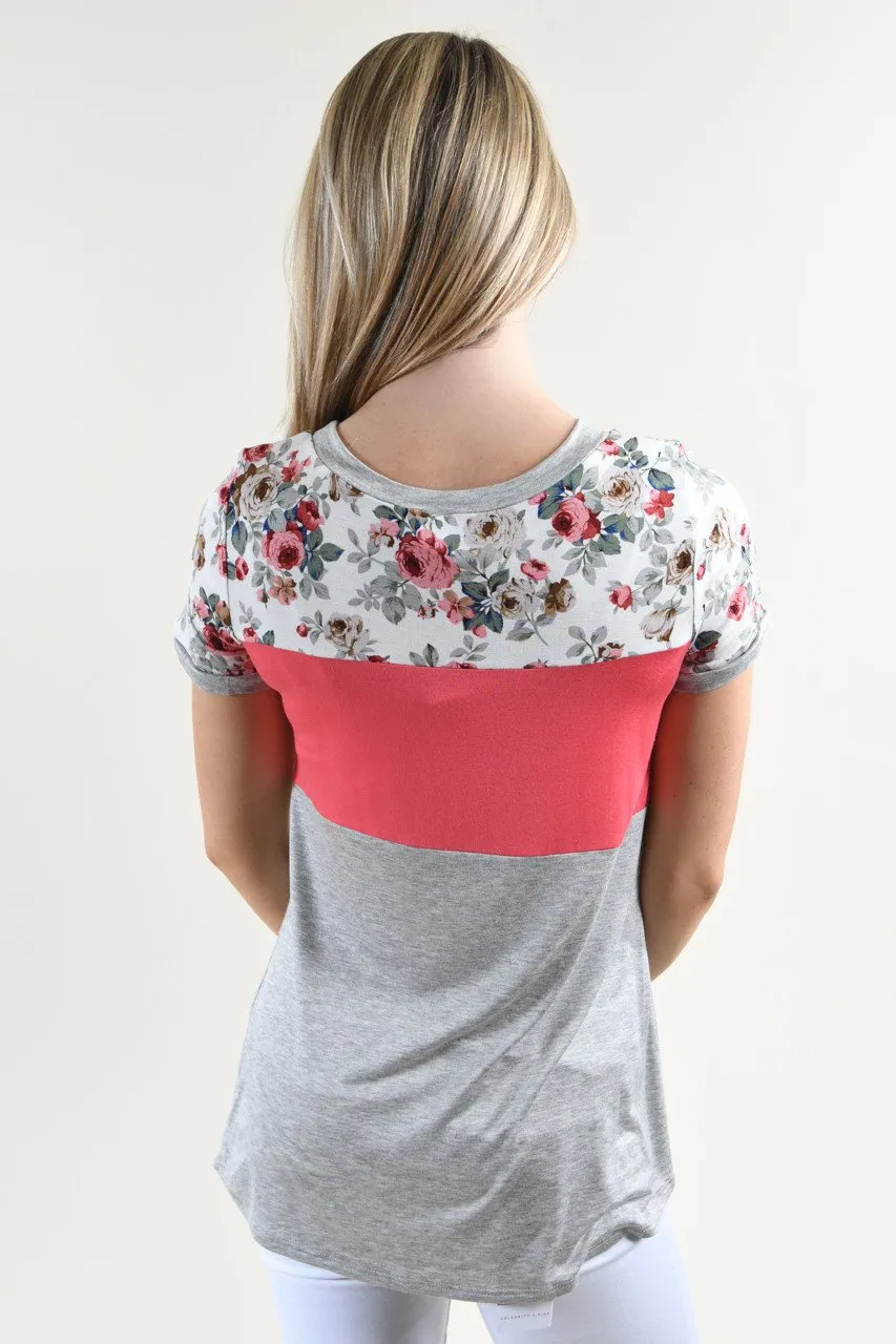 Too Cute to Handle Top ~ Coral