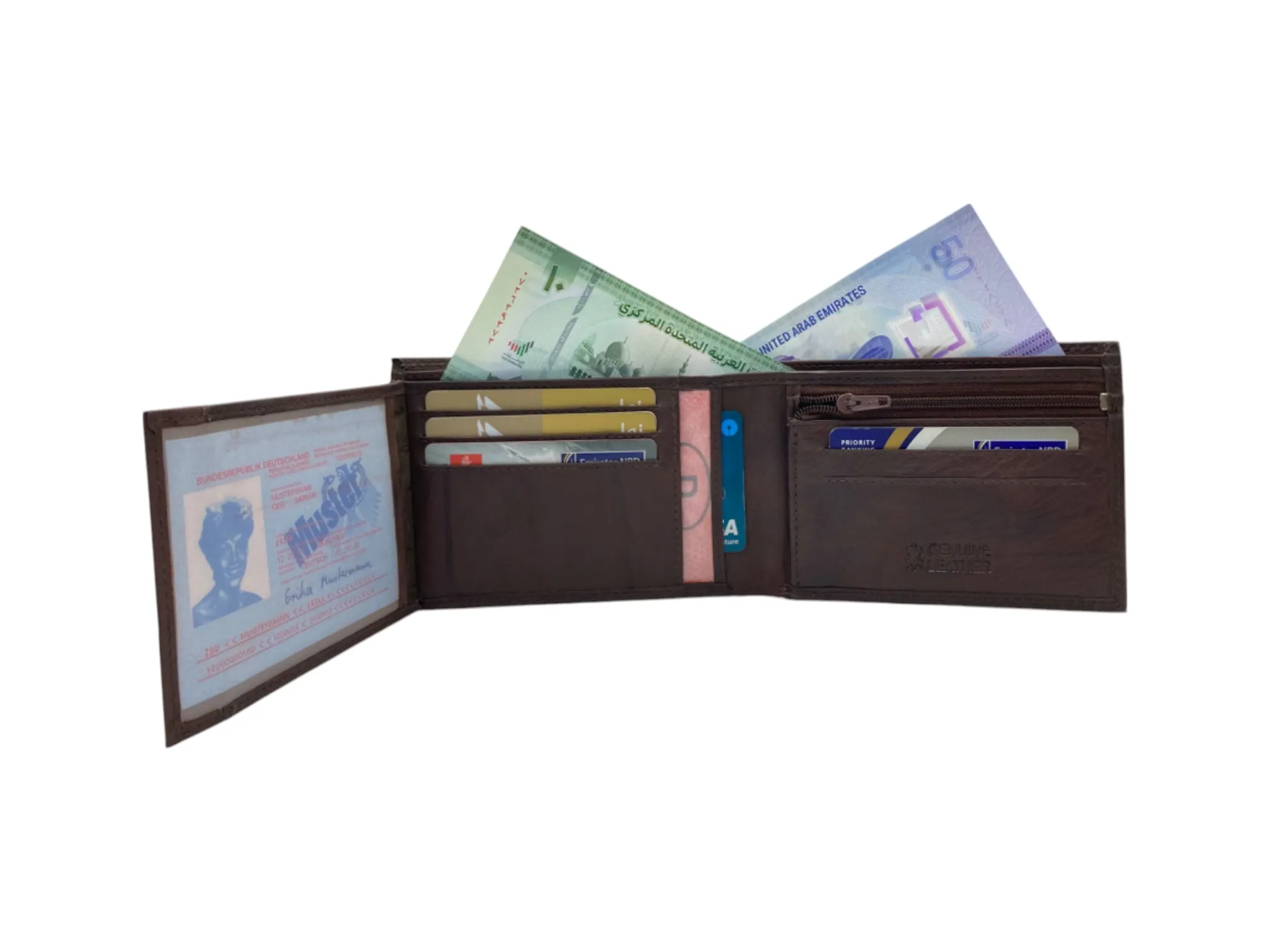 Top Grain Napa Leather Card & Coin Billfold Wallet # 1313Z