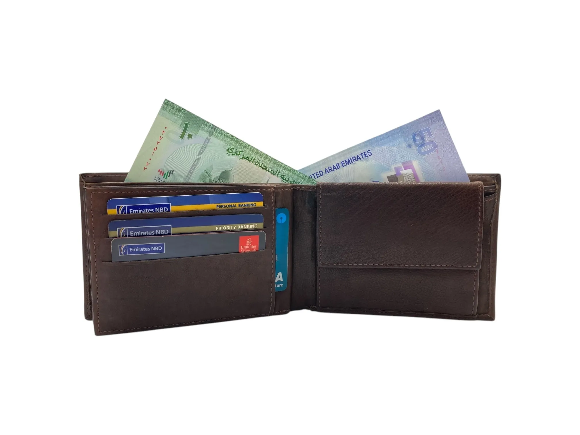 Top Grain Napa Leather Card & Coin Billfold Wallet # 690