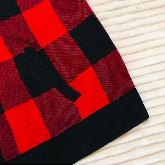 Torrid Red Black Buffalo Plaid Zip Up Cardigan Bomber Sweater Jacket size 2X 20