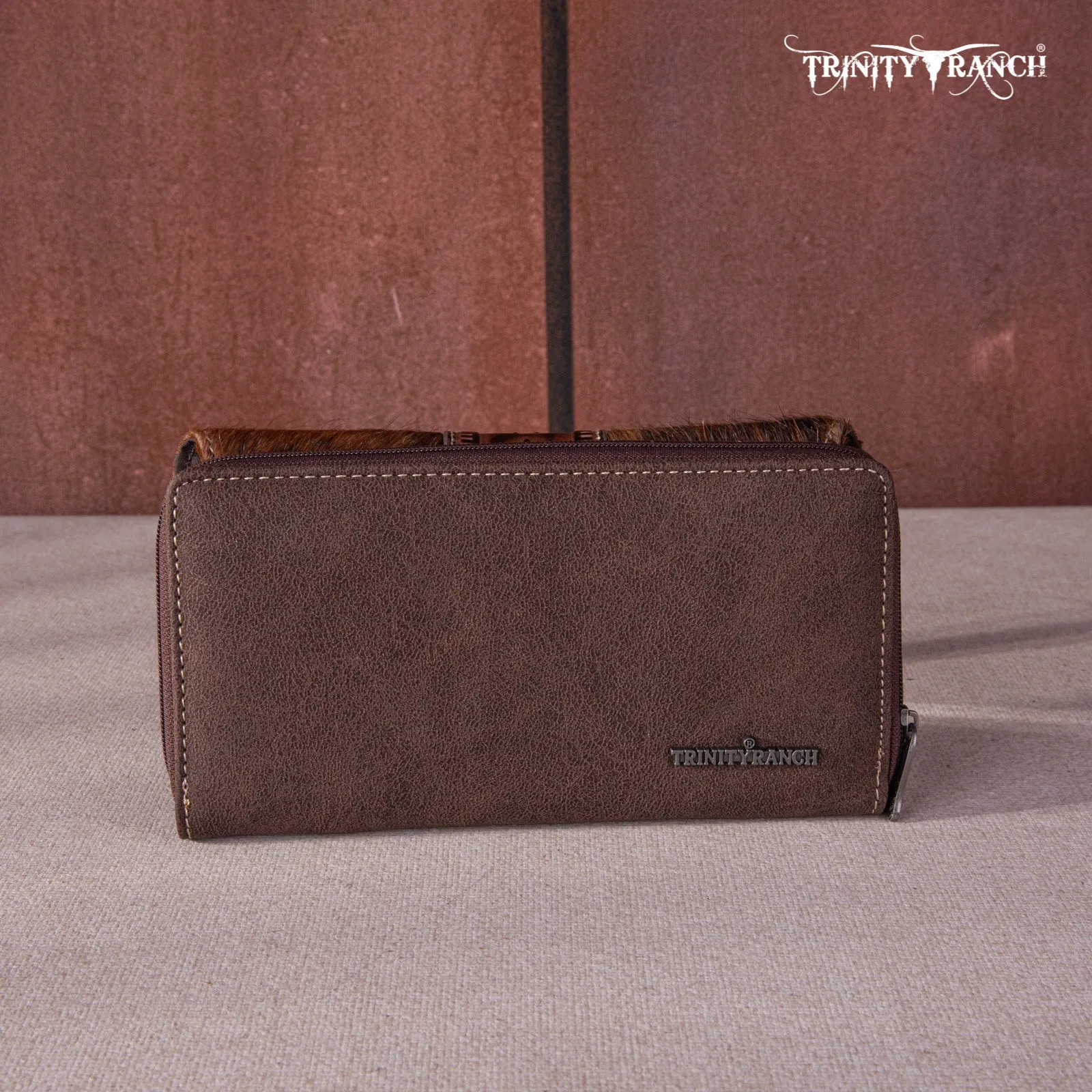 TR146-W010 Trinity Ranch Hair-On Cowhide Wallet