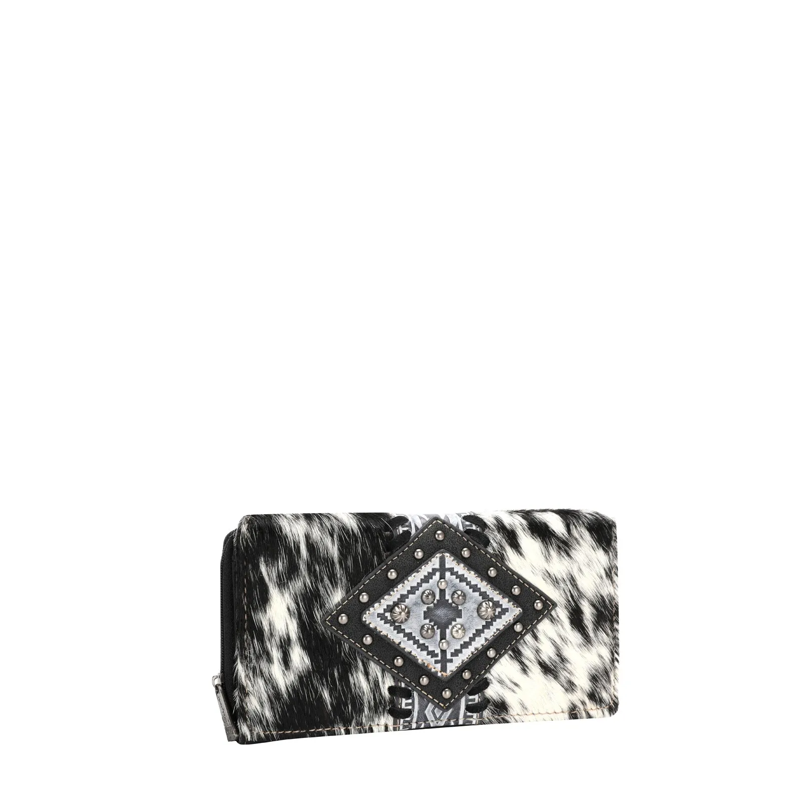 TR146-W010 Trinity Ranch Hair-On Cowhide Wallet