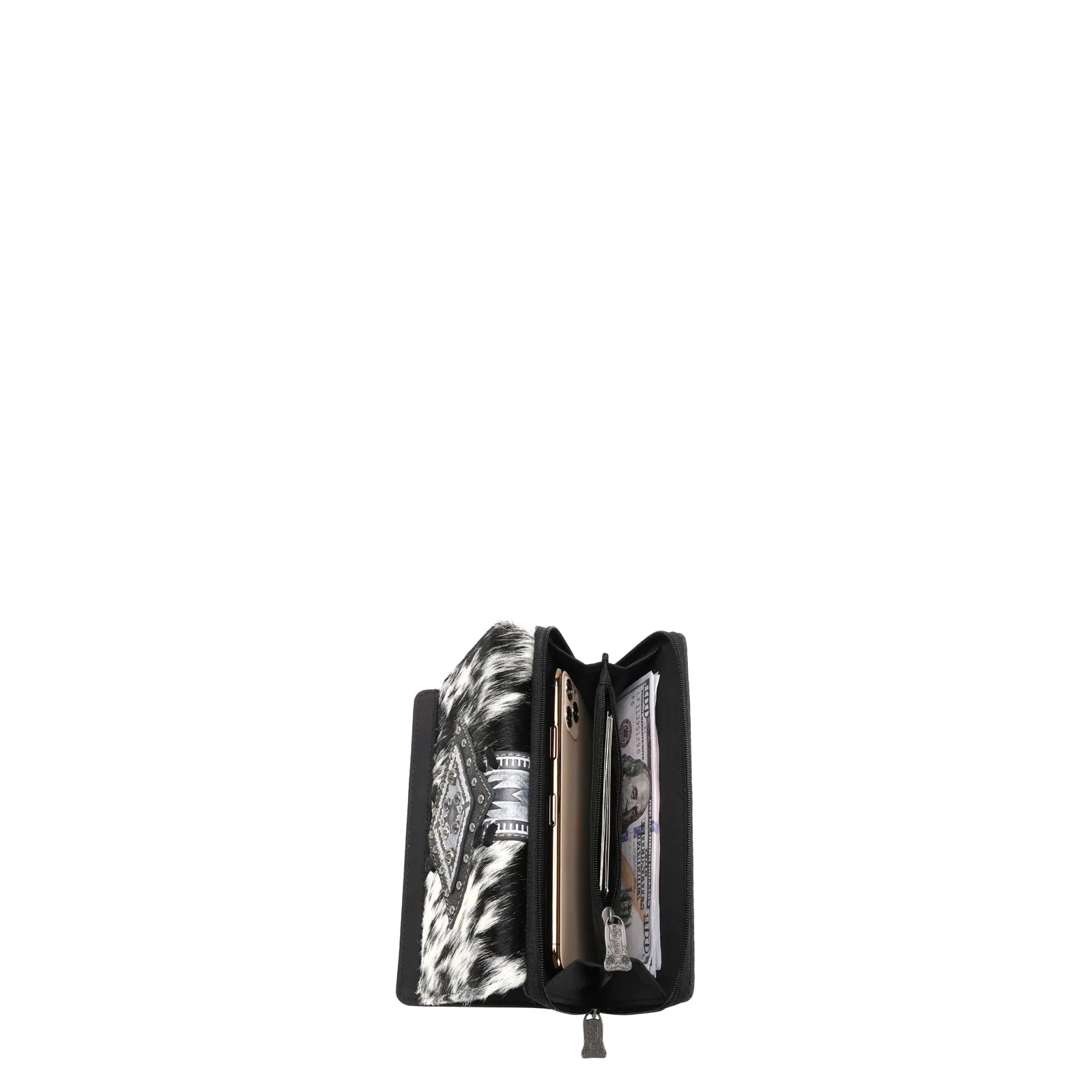 TR146-W010 Trinity Ranch Hair-On Cowhide Wallet