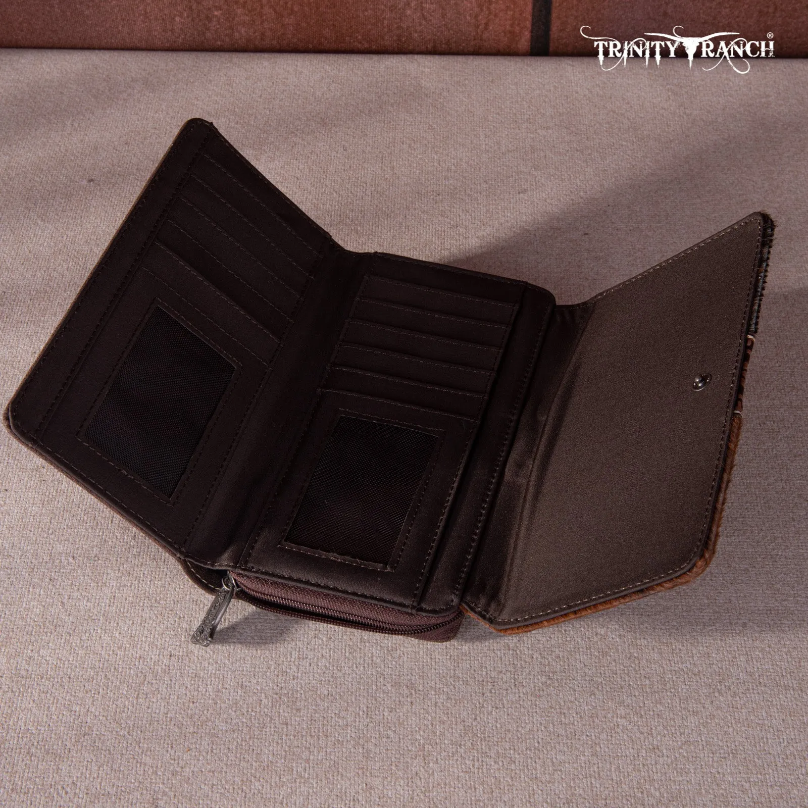 TR146-W010 Trinity Ranch Hair-On Cowhide Wallet
