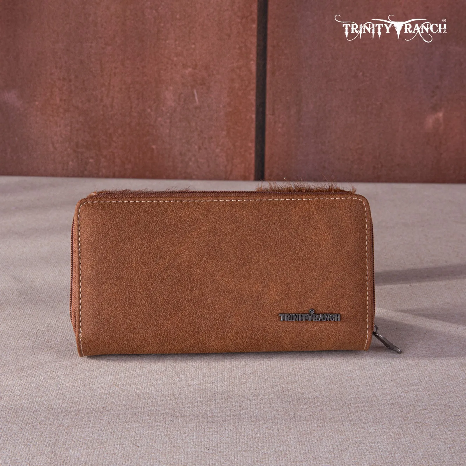 TR146-W010 Trinity Ranch Hair-On Cowhide Wallet