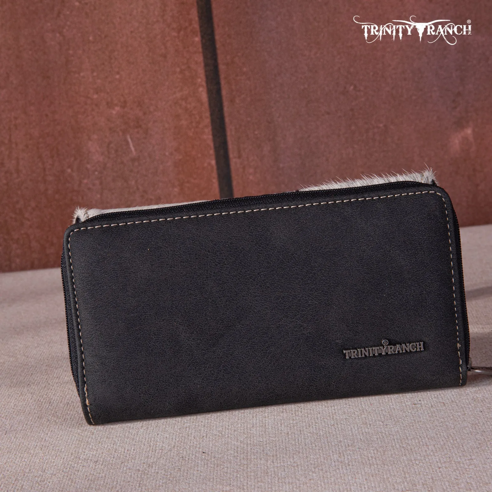 TR146-W010 Trinity Ranch Hair-On Cowhide Wallet