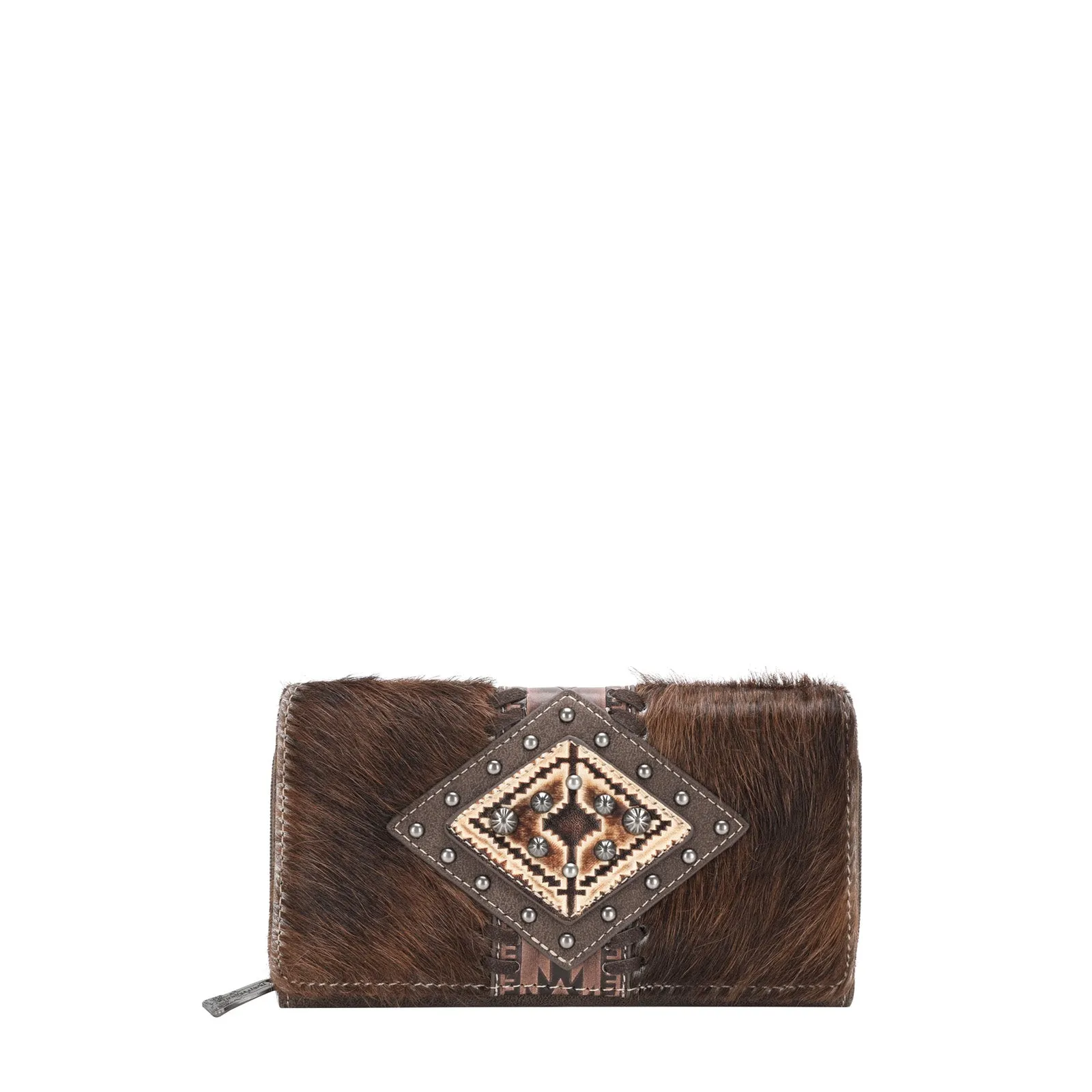 TR146-W010 Trinity Ranch Hair-On Cowhide Wallet