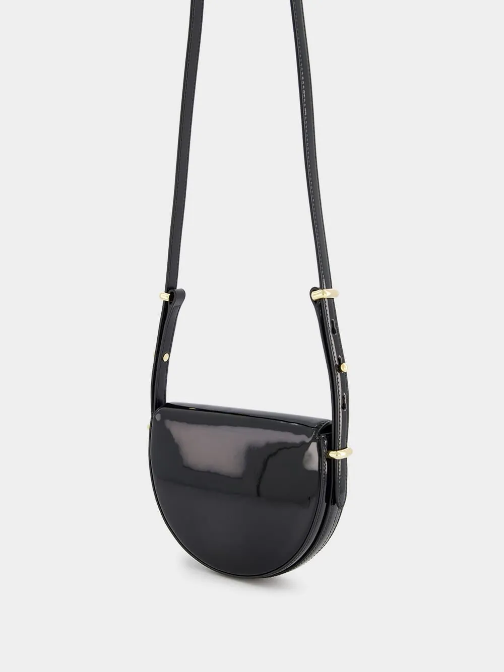 Triangle-Logo Patent Leather Bag