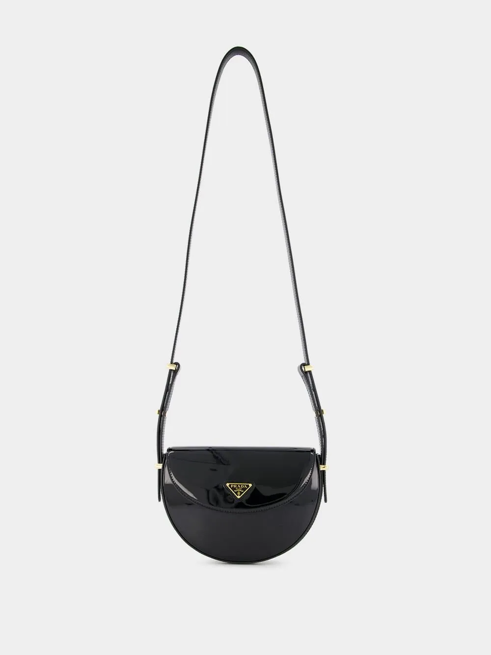 Triangle-Logo Patent Leather Bag