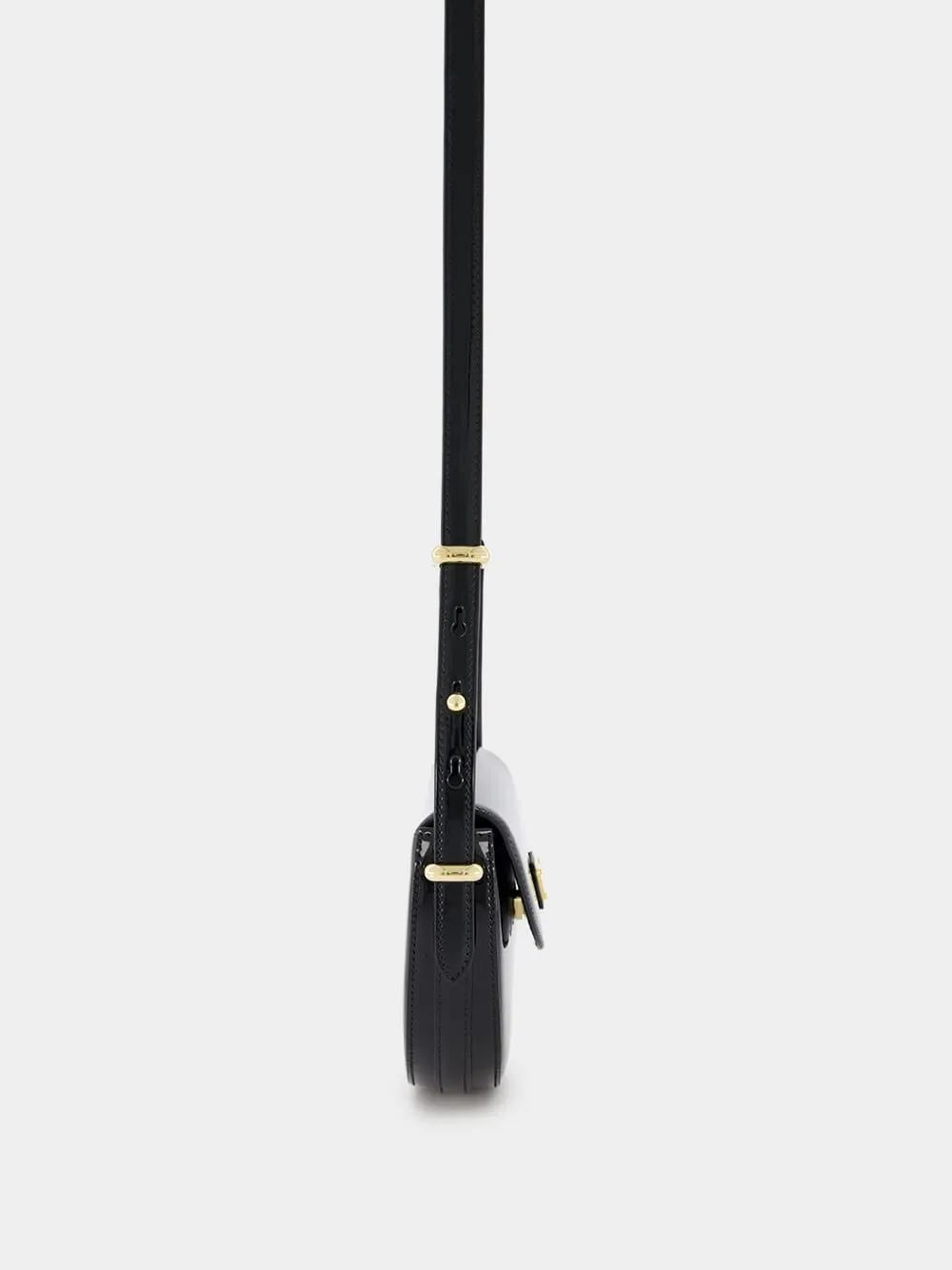 Triangle-Logo Patent Leather Bag