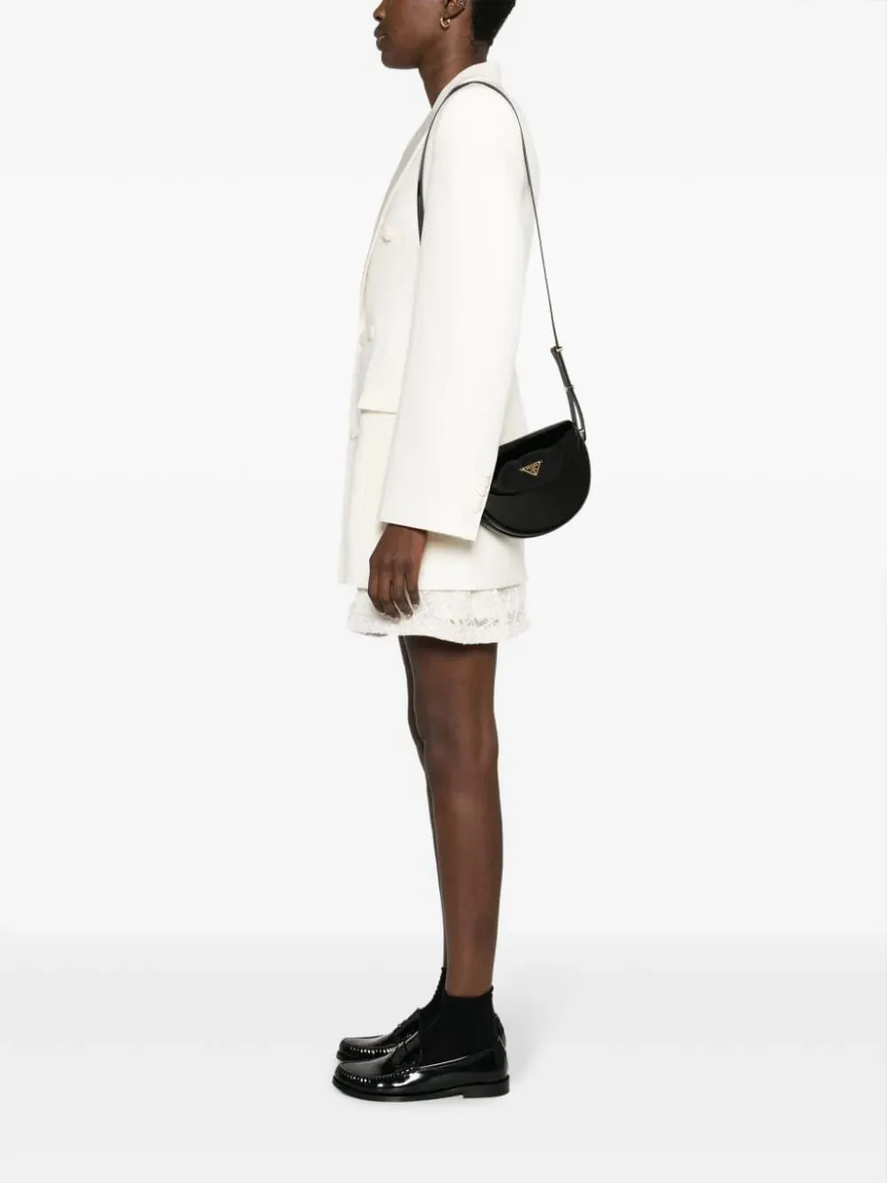 Triangle-Logo Patent Leather Bag