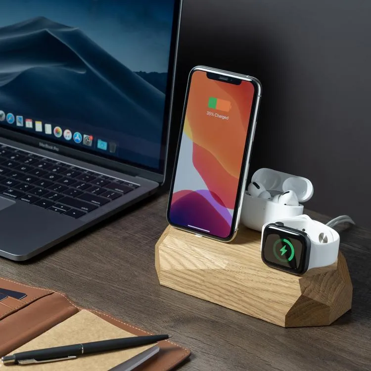 Triple Charging Dock - iPhone, Apple Watch, AirPods charger - Oakywood
