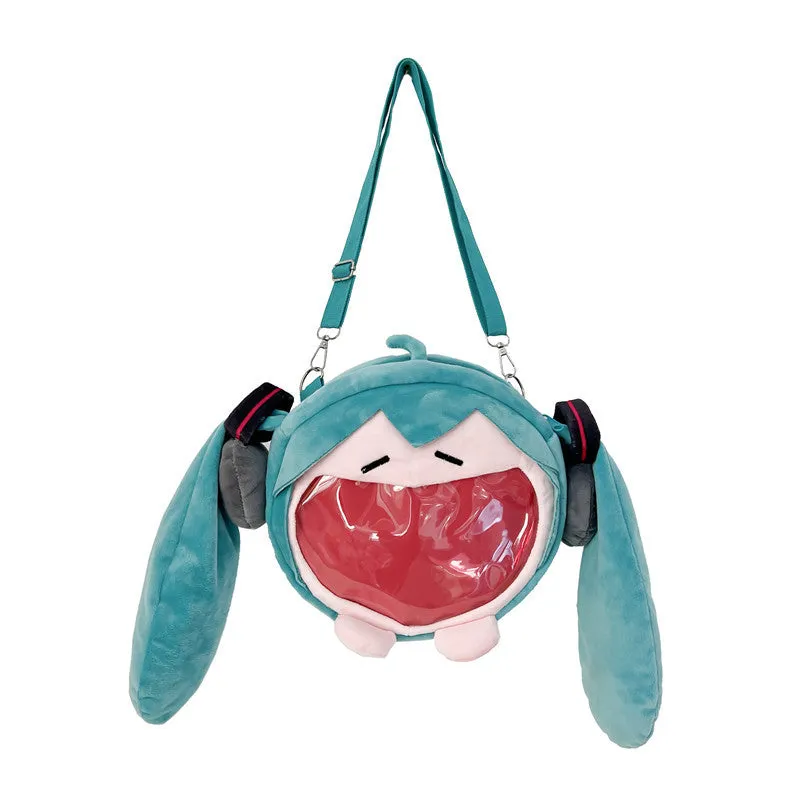 Two-dimensional Cute Little Cartoon Doll Transparent Crossbody Bags