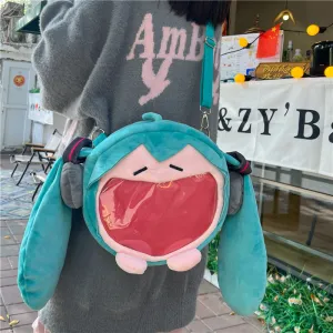 Two-dimensional Cute Little Cartoon Doll Transparent Crossbody Bags