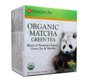 Uncle Lee's Tea Organic Matcha Green Tea 40 Tea Bags