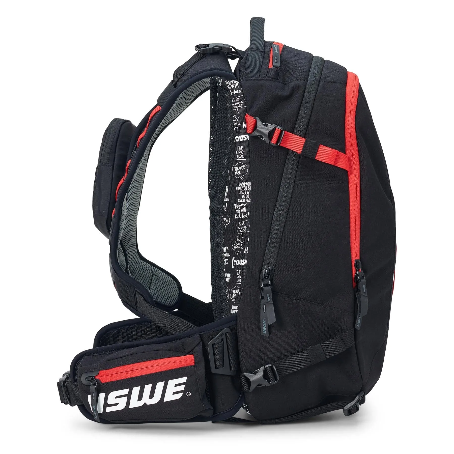 USWE Core 16L Hydration Compatible Off-Road Backpack - Black/Red