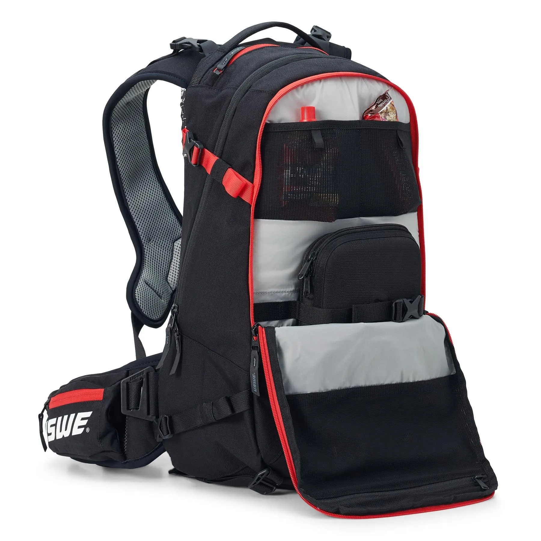 USWE Core 16L Hydration Compatible Off-Road Backpack - Black/Red