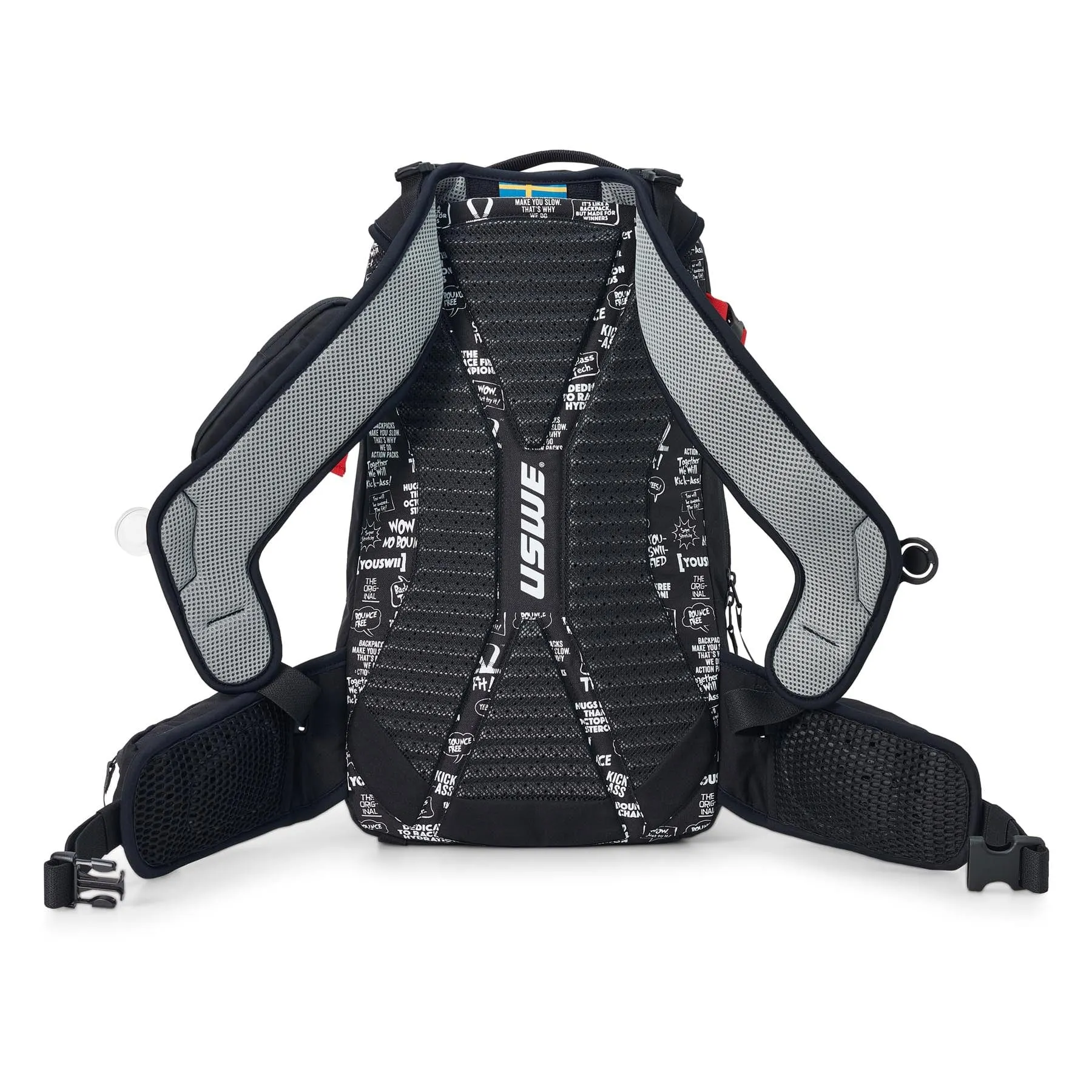 USWE Core 16L Hydration Compatible Off-Road Backpack - Black/Red