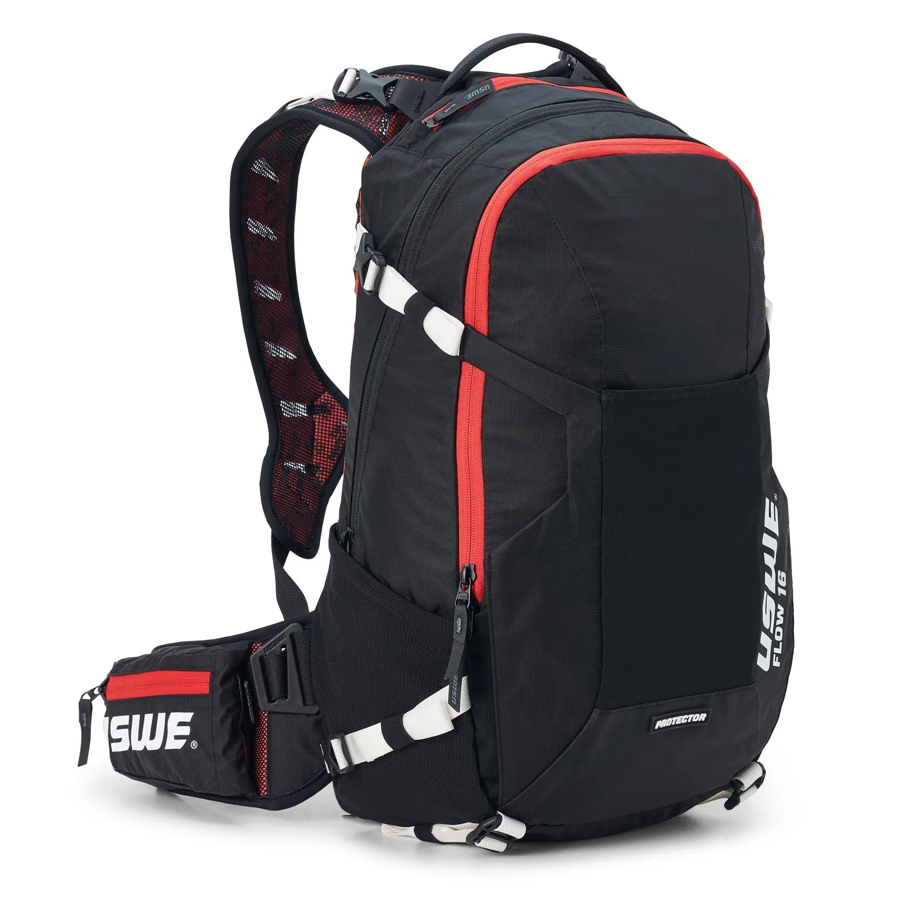 USWE Flow 16L Hydration Compatible MTB Protector Pack - Black/Red