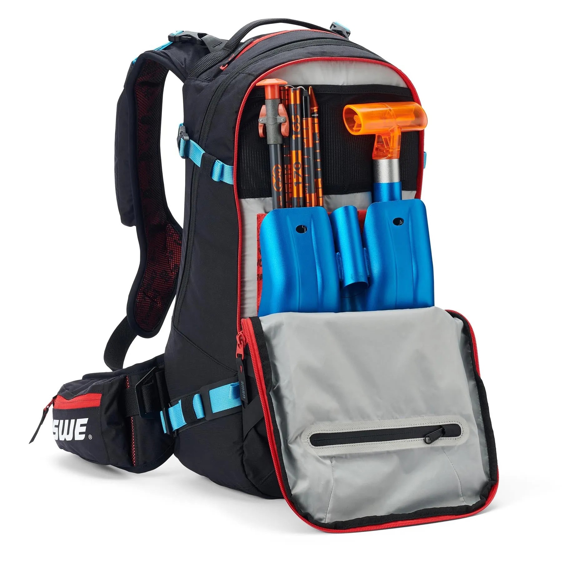 USWE Pow 25L Alpine Skiing Protector Pack - Carbon Black